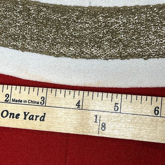 PSALTER Red Gold Metallic Colorblock Mini Dress Sz 40 US 8 Mod Long Sleeve Zip - Picture 10 of 10